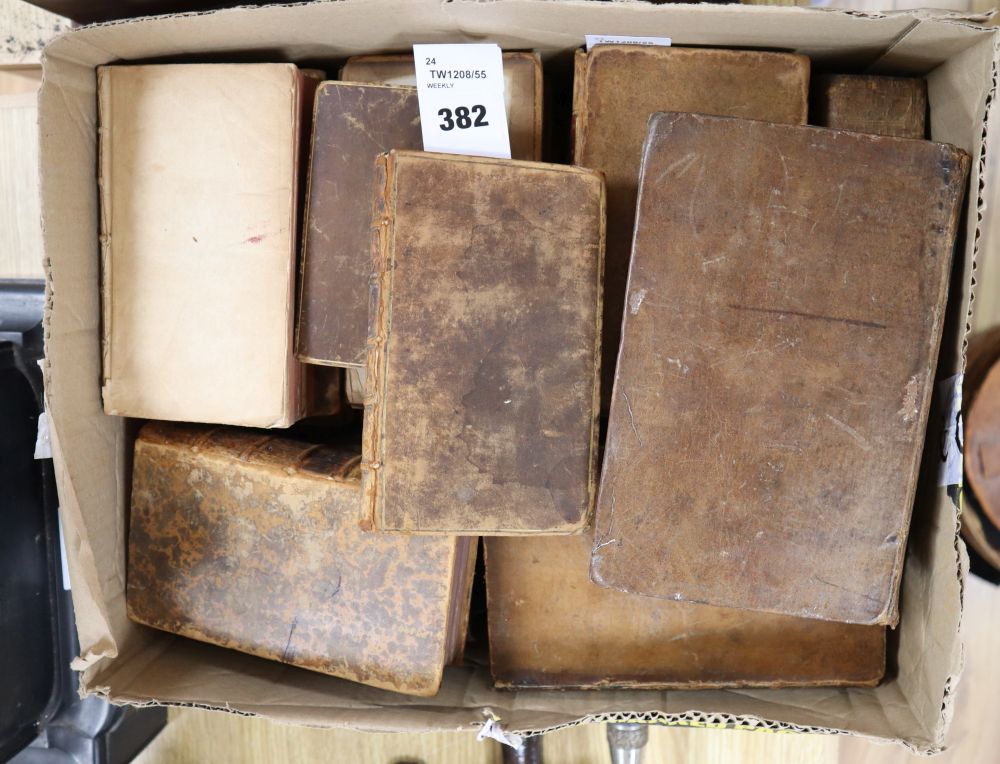 A collection of 18th century bindings, including Homers Iliad, translated by Pope,